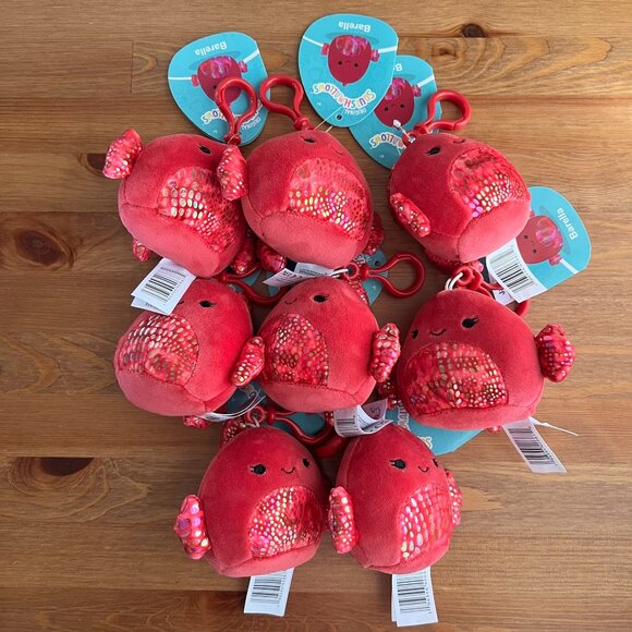 Lot of 8 Squishmallows Barella The Beta Fish Clip - Picture 1 of 4